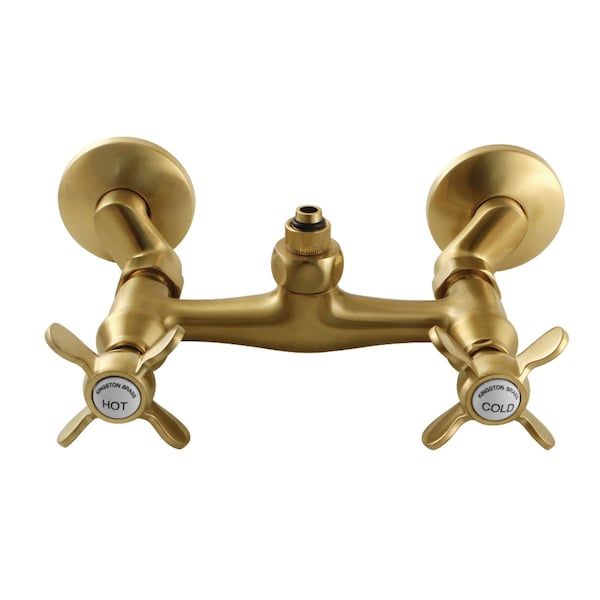 Kingston Brass CC2137BEX Wall Mount Tub Faucet Body with Riser Adapter, Brushed Brass CC2137BEX - main